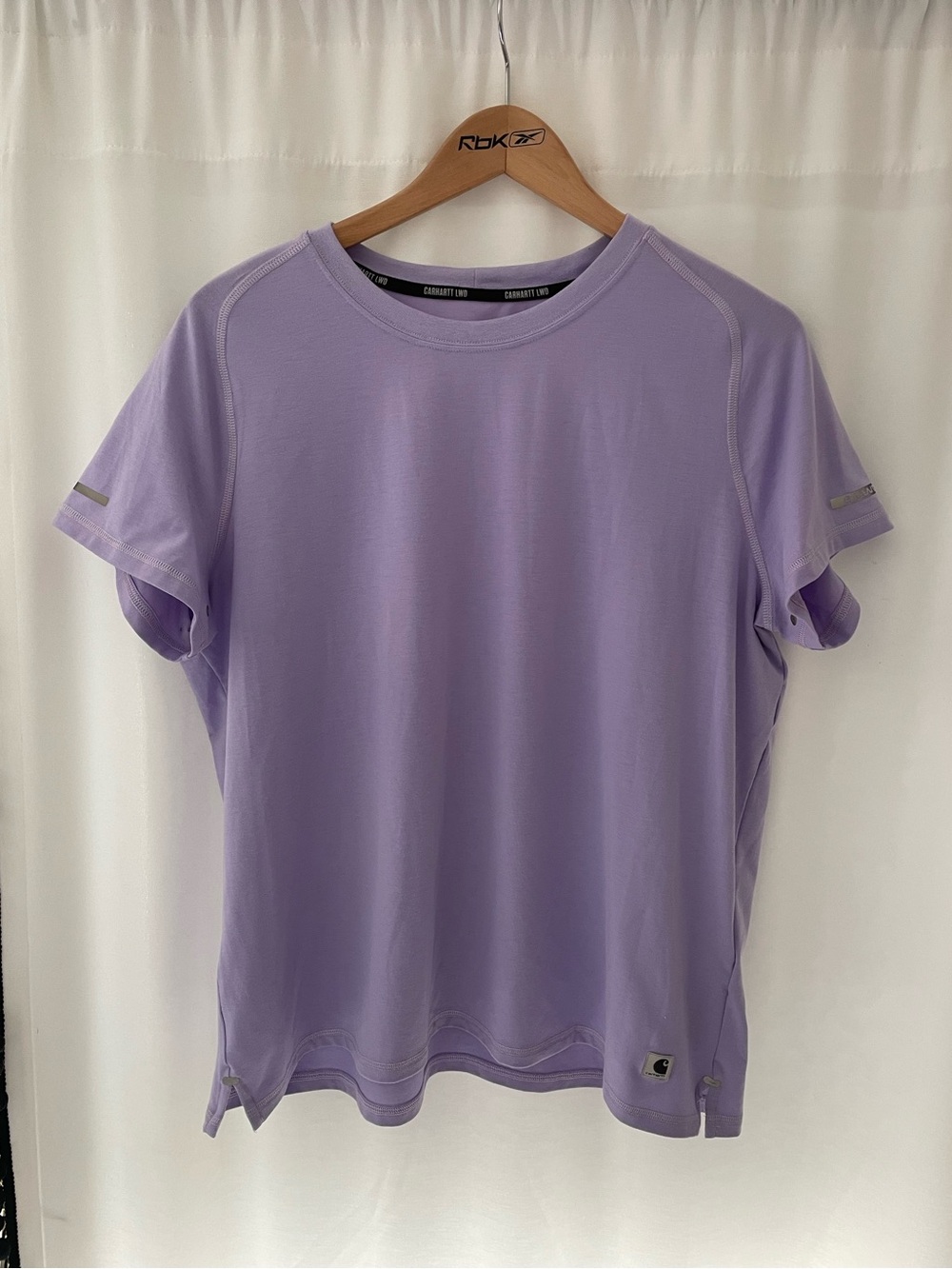 Carhartt light purple t shirt LWD women’s XL short sleeve tee lilac silver logo